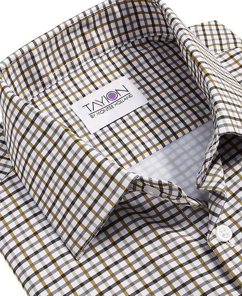 Tayion Collection Men's Multicolor Slim-Fit Plaid Dress Shirt |Tayion Collection In Lebanon