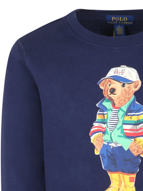 Polo Ralph Lauren Boy's Navy Polo Bear Printed Sweatshirt | Polo Ralph Lauren In Lebanon