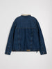 Sinsay Men's Dark Blue Denim Jacket With A Cozy Sherpa Collar