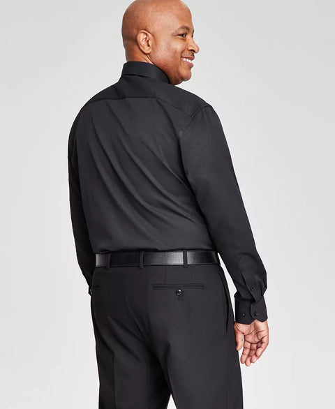 Tayion Collection Men's Black Slim-Fit Gold Trim Solid Dress Shirt | Tayion Collection In Lebanon