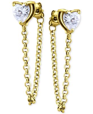 Giani Bernini Women's Gold Cubic Zirconia Heart Front Earrings|Giani Bernini In Lebanon