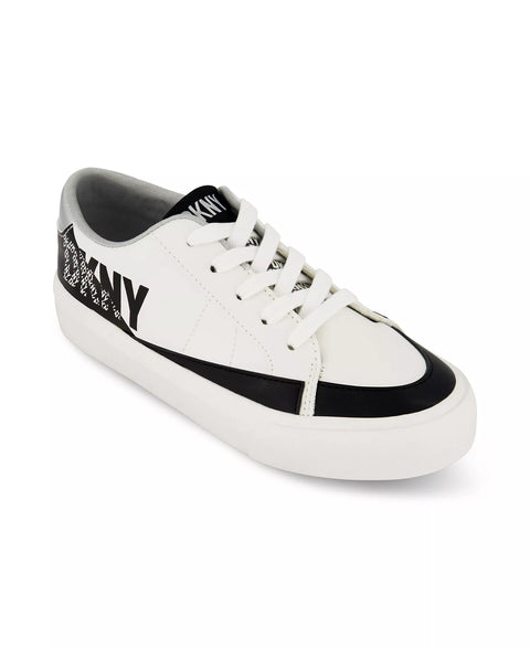 DKNY Girl's Black & White Little and Big Hannah Marley Lace Up Low Top Sneakers | DKNY In Lebanon