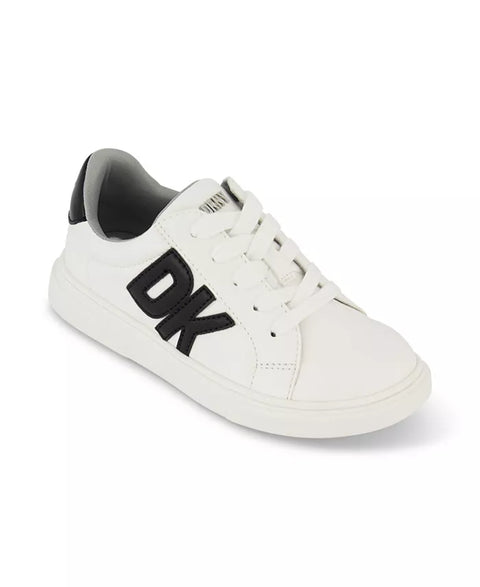 DKNY Girl's White & Black Celia Bonnie Court Lace Up Sneakers |DKNY In Lebanon