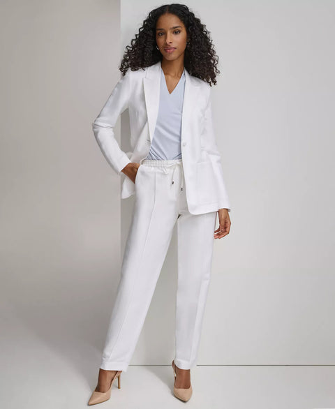 Calvin Klein Women's White  Straight-Leg Pull-On Drawstring Pants | Calvin Klein in Lebanon