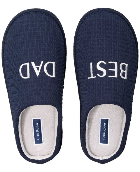 Club Room Men's Navy Best Dad Embroidered Slippers | Club Room In Lebanon