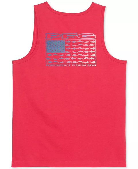 Columbia Men's Sunset Red PFG Flag Graphic Tank Top | Columbia In Lebanon