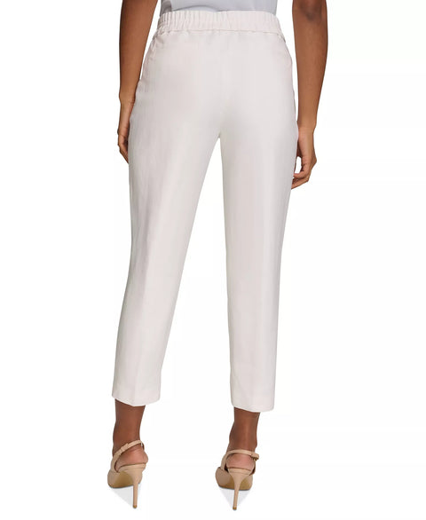 Calvin Klein Women's White  Straight-Leg Pull-On Drawstring Pants | Calvin Klein in Lebanon