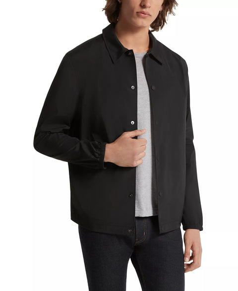 Michael Kors Men's Black Snap-Front Nylon Jacket | Michael Kors In Lebanon