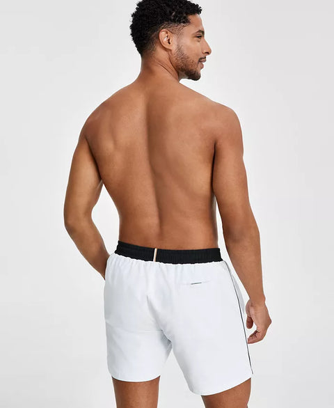 Boss by Hugo Boss Men's white & Black Logo 6" Swim Shorts | Boss In Lebanon