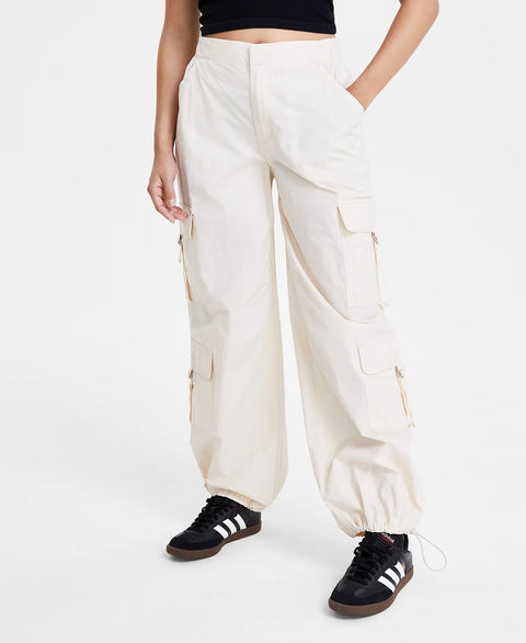 Celebrity Pink Women's Bone Cotton High-Rise Baggy Cargo Pants | Celebrity Pink In Lebanon