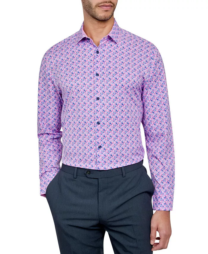 ConStruct Men's Multicolor Recycled Slim Fit Floral Performance Stretch Cooling Comfort Dress Shirt |ConStruct In Lebanon