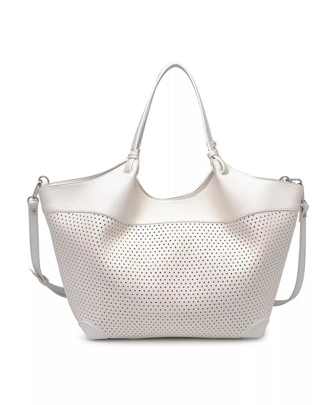 Urban Expressions Women's White Samantha Perforated Tote Bag  |Urban Expressions  in Lebanon