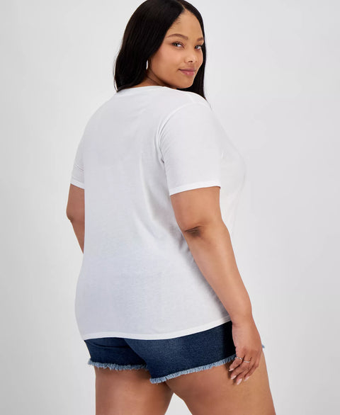 Love Tribe Women's White Trendy Plus Size Malibu Barbie Graphic T-Shirt|Love Tribe In Lebanon