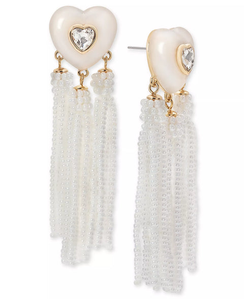 On 34th Women's Gold-Tone Crystal Heart & Beaded Fringe Drop Earrings | On 34th In Lebanon