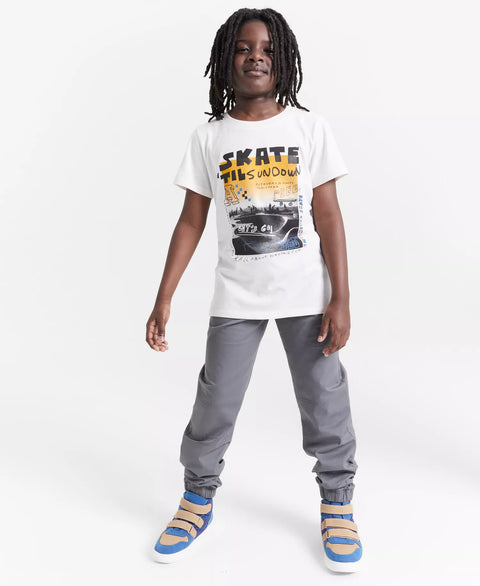 Epic Threads Big Boy's Snowfall White Skate 'Til Sundown Graphic T-Shirt | Epic Threads In Lebanon