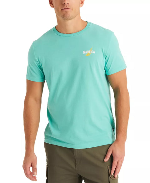 Nautica Men's Aqua Shrimp Cocktail Short Sleeve Crewneck Graphic T-Shirt | Nautica In Lebanon