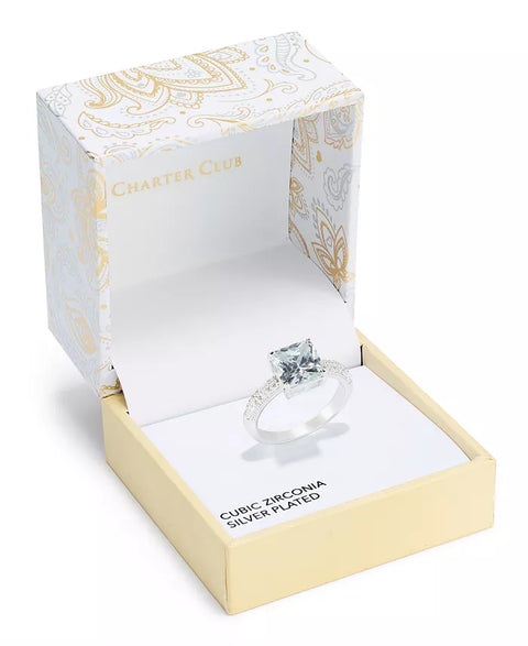 Charter Club Women's Silver Plated Cubic Zirconia Ring |Charter Club In Lebanon