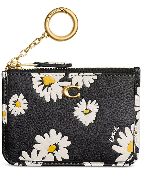 Coach Women's Mini Skinny Black Floral Print Leather ID Case Wallet |  Coach In Lebanon