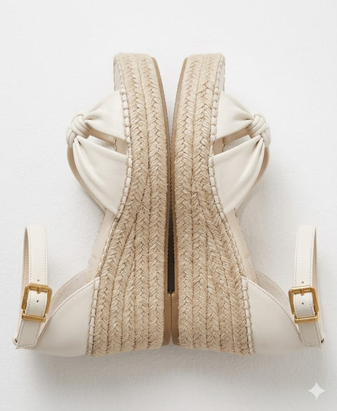 Franco Sarto Women's White Clementine Espadrille Leather Wedge Heeled Sandals | Franco Sarto In Lebanon