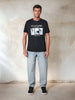 Sinsay Men's Black Printed Short Sleeve Round Neck T-Shirt | Sinsay In Lebanon