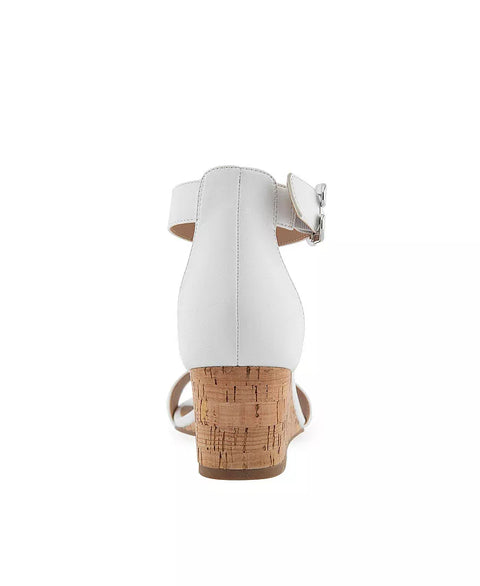 Aerosoles Women's White Willis Buckle Strap Wedge Sandals |Aerosoles In Lebanon