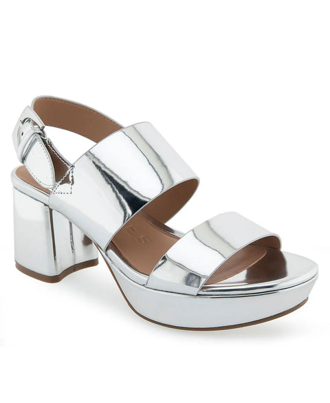 Aerosoles Women's Silver Metallic Camilia Round Toe Platform Sandals | Aerosoles In Lebanon