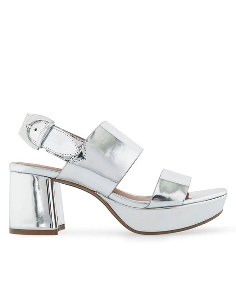 Aerosoles Women's Silver Metallic Camilia Round Toe Platform Sandals | Aerosoles In Lebanon