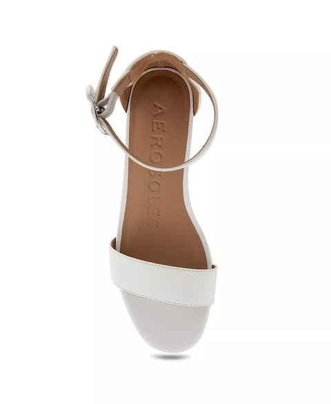 Aerosoles Women's White Willis Buckle Strap Wedge Sandals |Aerosoles In Lebanon