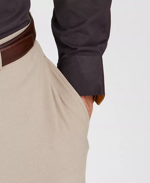 Tayion Collection Men's Dark Brown & Gold Slim Fit Dress Shirt |Tayion Collection In Lebanon