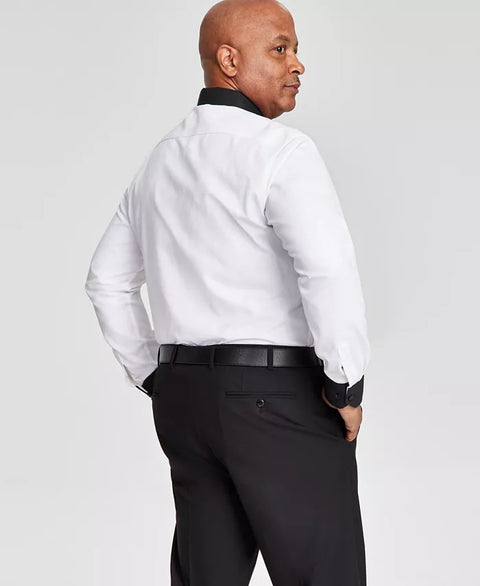 Tayion Collection Men's White & Black Slim-Fit Long Sleeve Shirt | Tayion Collection In Lebanon