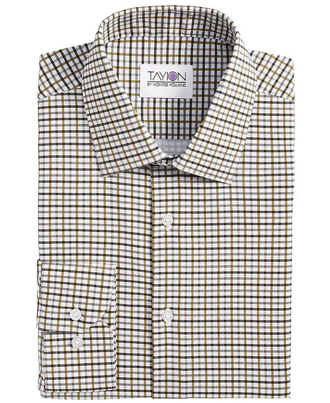 Tayion Collection Men's Multicolor Slim-Fit Plaid Dress Shirt |Tayion Collection In Lebanon