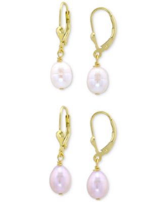 SD  Women's 2pair Gold Pearl Drop Earring |SD in Lebanon