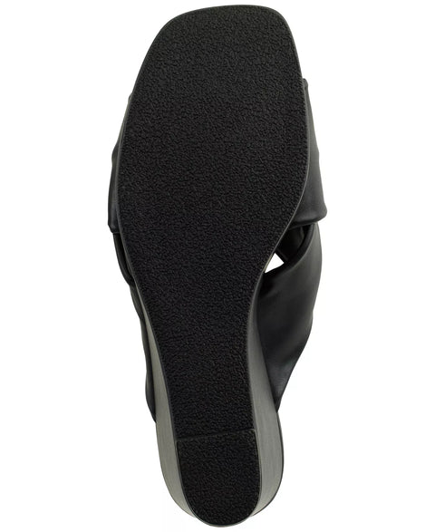 DKNY Women's Black Maryn Chain Twist Platform Wedge Heeled Sandals | DKNY In Lebanon