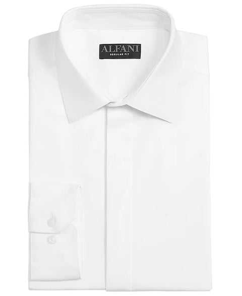 Alfani Men's White Regular Fit Covered Placket Tuxedo Shirt |Alfani In Lebanon