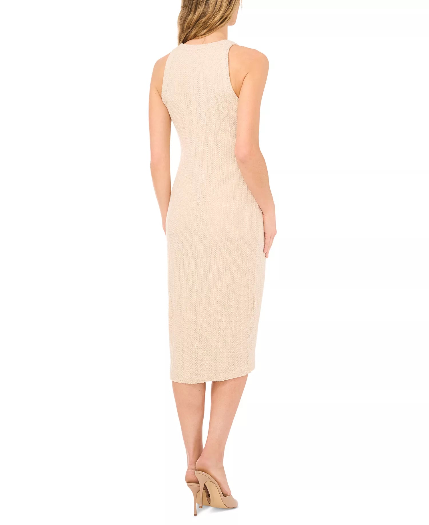 CeCe Women's Tan Textured Knit Tank Midi Dress | CeCe In Lebanon