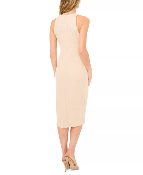 CeCe Women's Tan Textured Knit Tank Midi Dress | CeCe In Lebanon