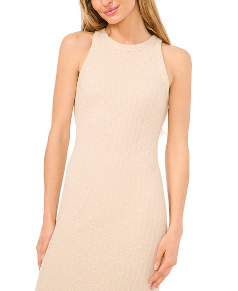 CeCe Women's Tan Textured Knit Tank Midi Dress | CeCe In Lebanon
