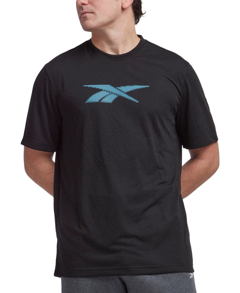 Reebok Men's Black Vector Performance Short Sleeve Logo Graphic T-Shirt| Reebok  in Lebanon