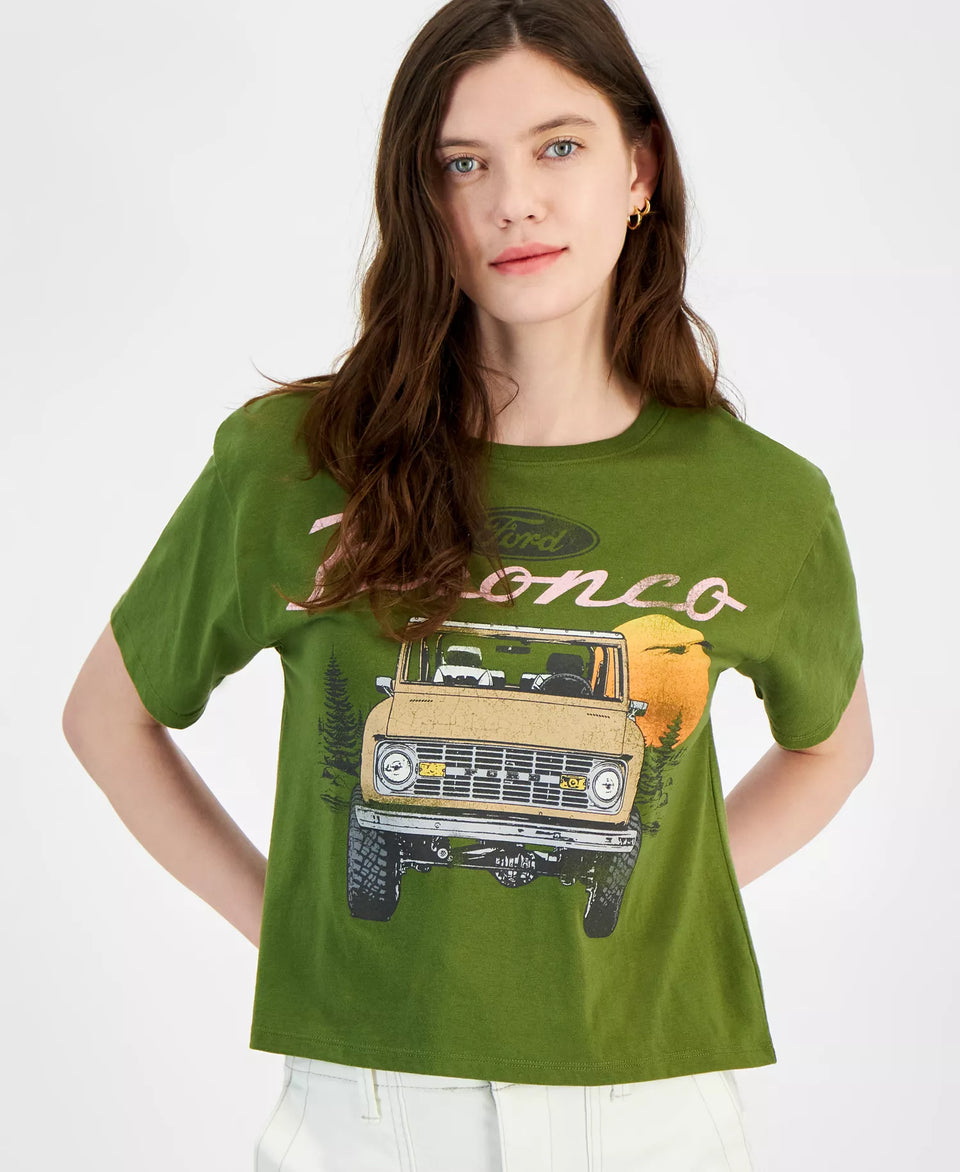 Love Tribe Women's Olive Green Ford Bronco Graphic T-Shirt | Love Tribe In Lebanon