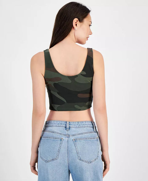 Grayson Threads Women's Cropped Camo-Print Graphic Top | Grayson Threads In Lebanon