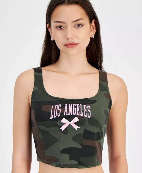 Grayson Threads Women's Cropped Camo-Print Graphic Top | Grayson Threads In Lebanon