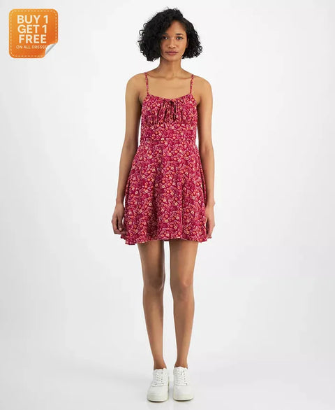 Self Esteem Juniors' Smocked Floral Sleeveless Mini Dress |Self Esteem In Lebanon