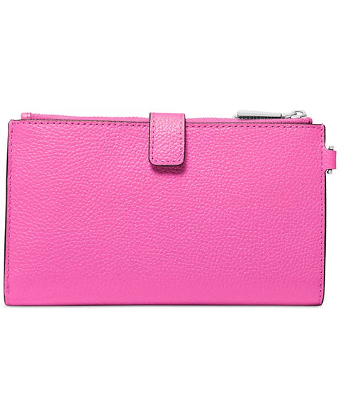Michael Kors Women's Fuchsia Adele Double-Zip Pebble Leather Wallet  |Michael Kors In Lebanon