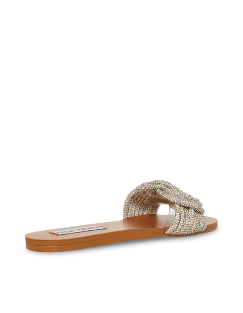 Steve Madden Women's Silver Rhinestone Adore Flat Sandals | Steve Madden In Lebanon