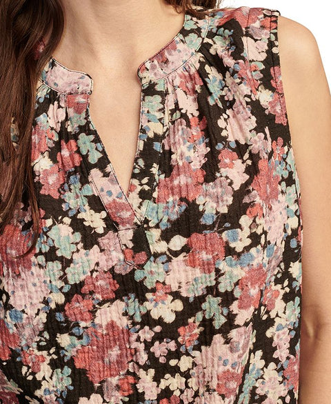 Lucky Brand Women's Black Multi Cotton Sleeveless Popover Blouse | Lucky Brand In Lebanon