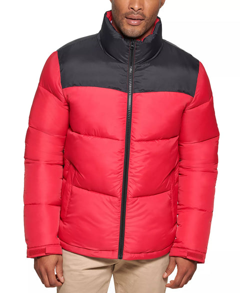 Club Room Men's Red blocked Quilted Full-Zip Puffer Jacket | Club Room In Lebanon