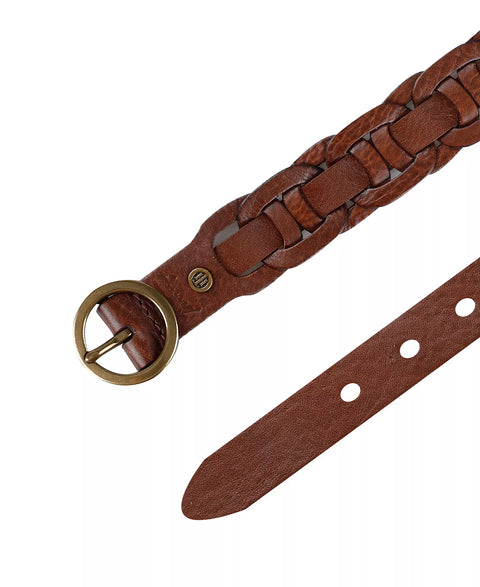 Tommy Hilfiger Women's Brown Woven Leather Linked Casual Belt  |Tommy Hilfiger in Lebanon