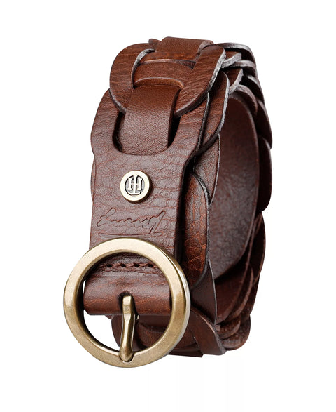 Tommy Hilfiger Women's Brown Woven Leather Linked Casual Belt  |Tommy Hilfiger in Lebanon