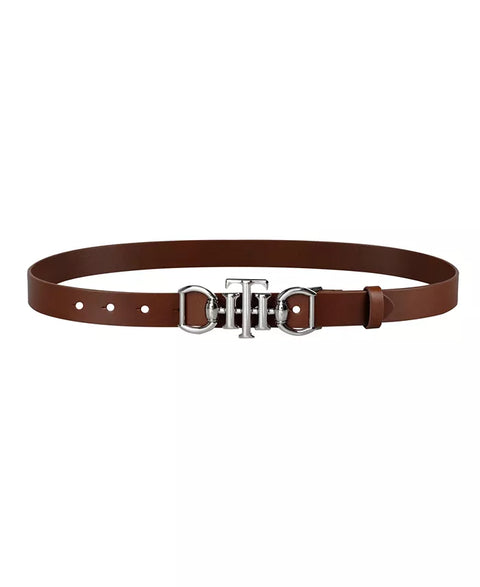 Tommy Hilfiger Women's Cognac Skinny Double Ended Horsebit Buckle Casual Belt | Tommy Hilfiger In Lebanon