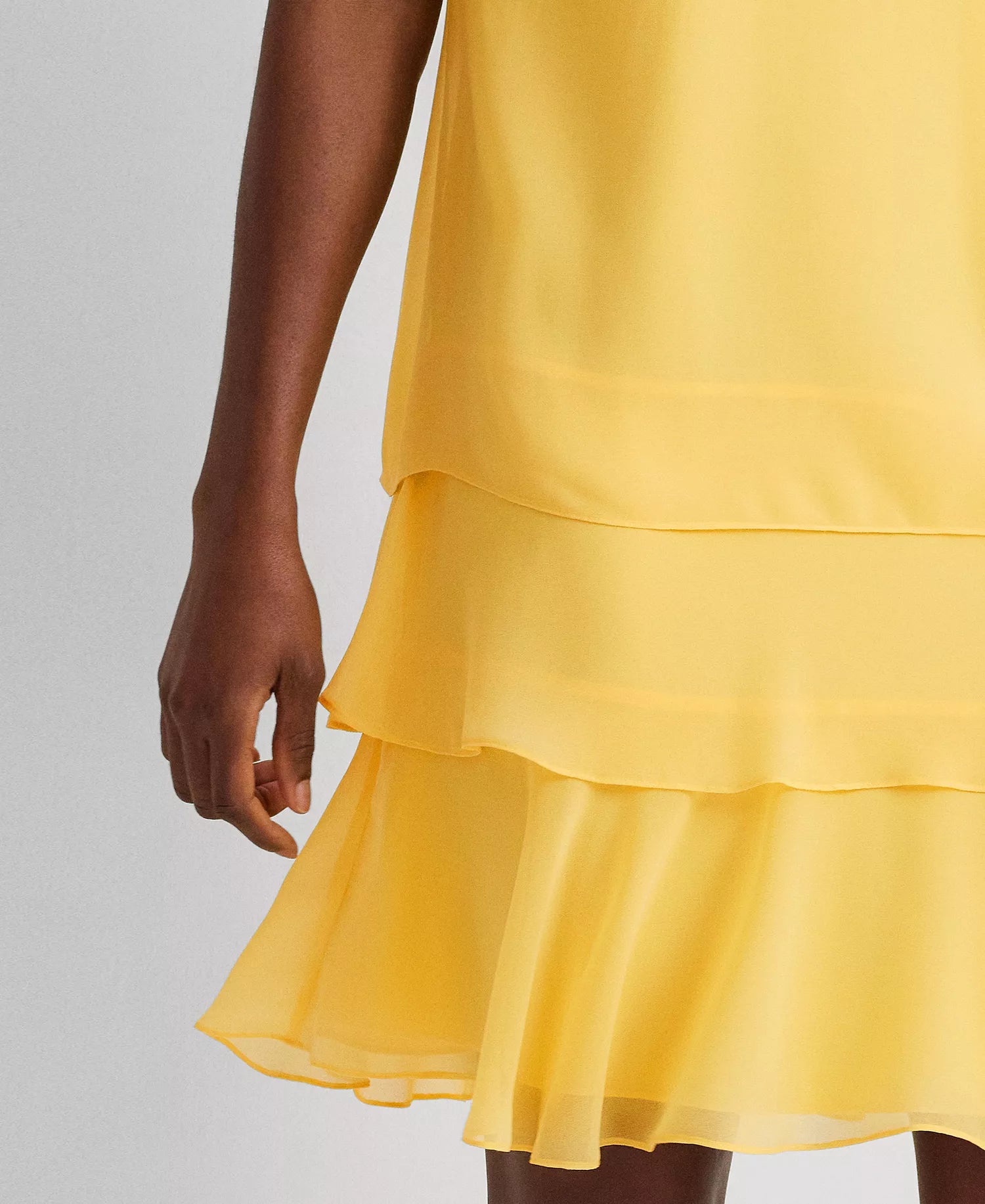 Lauren Ralph Lauren Women's Yellow Georgette Shift Dress | Lauren Ralph Lauren In Lebanon